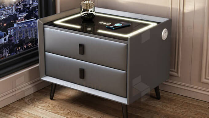 2 DRAWERS SQUARE BEDSIDE TABLE I (M3103) – homemore